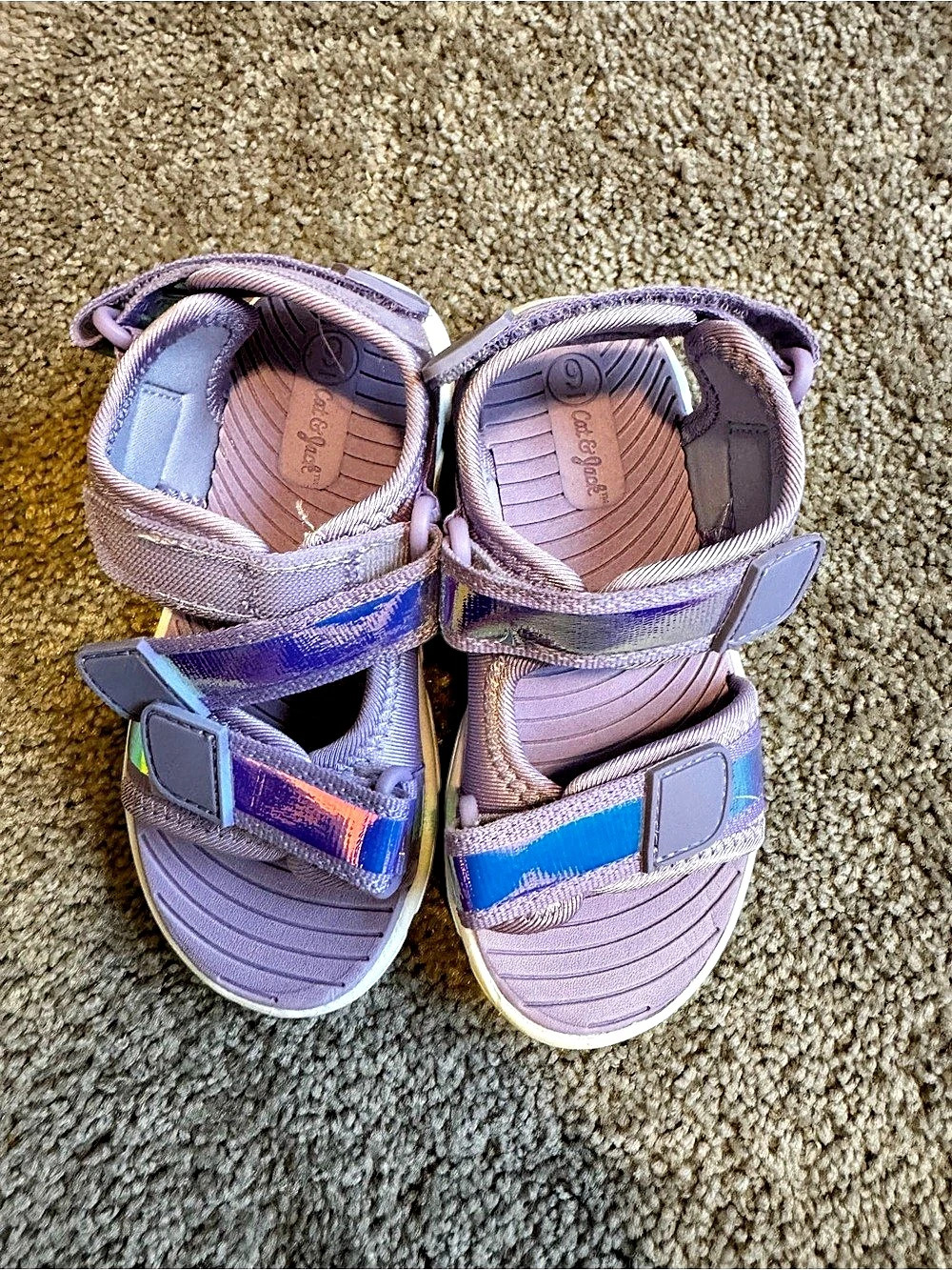 Cat & Jack Kids light purple Sandals Toddler Girls US 9 Like New